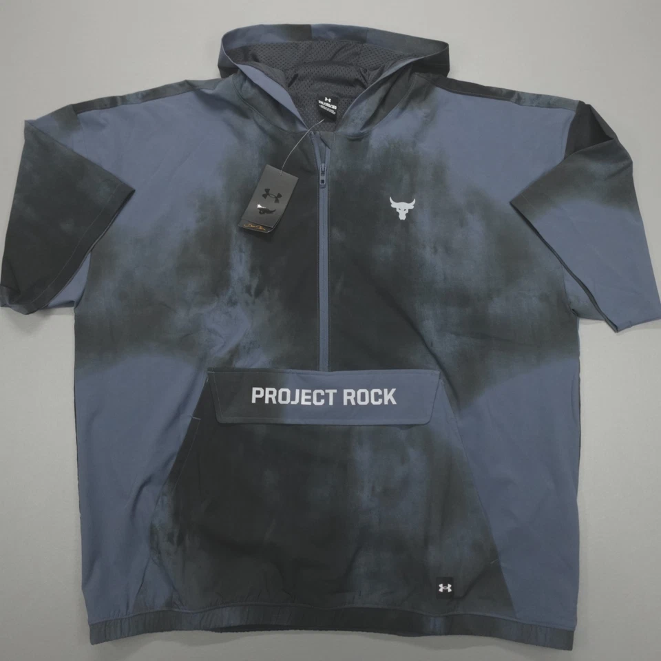 Chaqueta de calentamiento Under Armour Project Rock talla 3XL 1/2 cremallera con capucha manga corta Foto 2 de 4