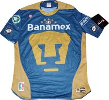 Throwback 2004 Mexico Lotto FMF Pumas UNAM Banamex Men Soccer Jersey Blue 48 Med