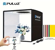 Puluz Portable LED Ring Light Studio Box. 25cm. 12 Color Backgrounds.