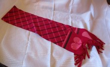 Old Navy Pink & Black Heart and Stripes Fringed Fleece Girl's One Size Scarf