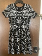 Romeo & Juliet Couture Women's Sweater Dress Black & White Size L