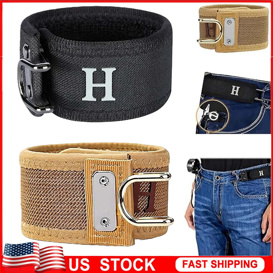 Tactical Metal Hook Elastic Belt Buckle-Less Invisible Waist Belt Closure 1/2PCS