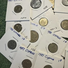 Bulk Lot 22 Coins From Cyprus,various Dates & Denominations Deceased Estate Lot