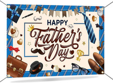 Happy Fathers Day Banner Backdrop Fathers Day Decorations Banner Blue Shirt I Lo