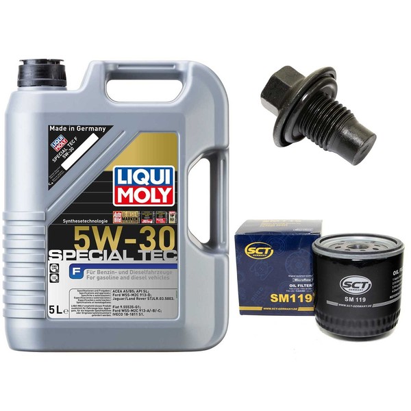 MotoröL Filter Set 5W-30 5 Liter + ÖLablassschraube FüR Ford Fiesta Kasten 75 PS-image