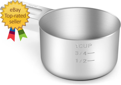 1PCS 1Cup (240Ml 8Oz) Single Measuring Cup Stainless Steel Measure Scoop