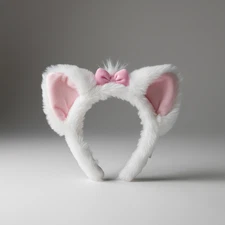 Tokyo Disney Resort Marie Headband Ears The Aristocats White Cat Pink Bow Japan