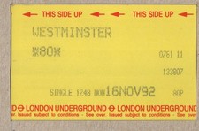 Westminster 11 - UTS London Underground ticket - London SW1A