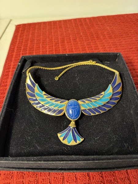 Alternate view of Vintage Franklin Mint Jewel Nile Scarab Necklace New Never Worn