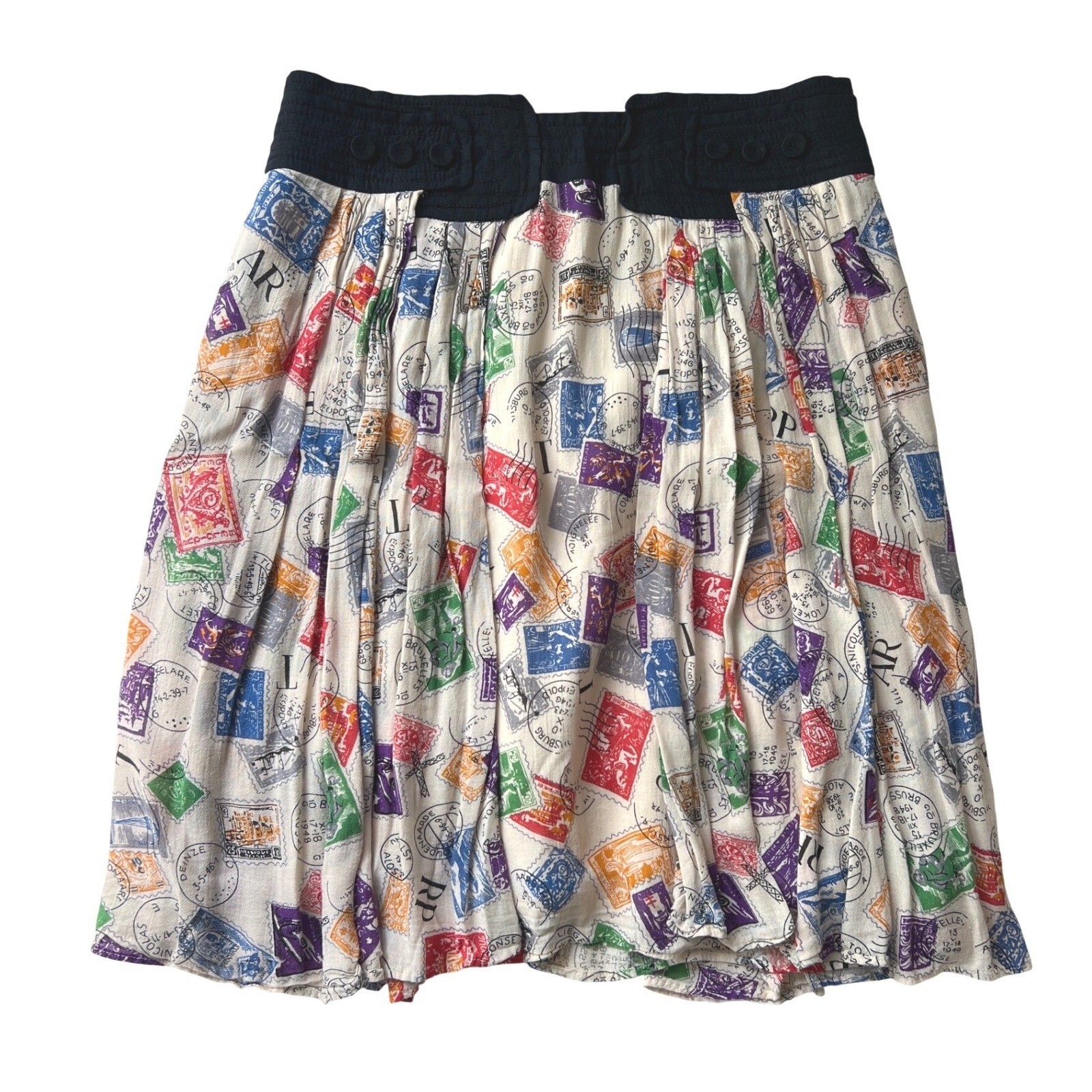 Anthropologie Stamp Print Mini Skirt Whimsigoth Dark Academy Boho Womens Size 4