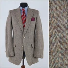 Mens Vintage HARRIS TWEED Tweed Jacket 38L US Herringbone Wool Sport Coat...