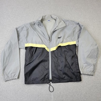 Asics Track Jacket Mens Medium VTG 90s Gray Colorblock Full Zip Pockets