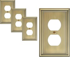 4-Pack Zinc Alloy Single Duplex Outlet Cover ...