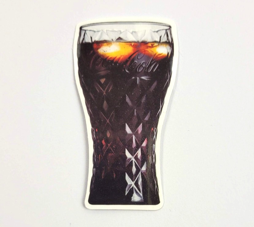 Pegatina Coca-Cola Coca-Cola pegatina 6 x 3,5 cm motivo vaso cola con hielo