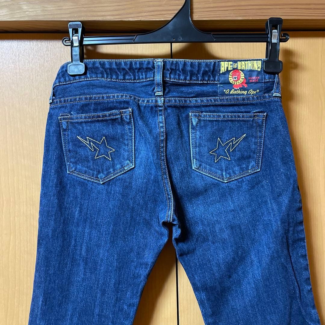 A Bathing Ape Straight Denim Pants Jeans Blue Navy SW 70cm Inseam 66cm BA0226217 thumbnail 3