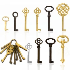 Skeleton Key Set, 10-Keys Universal Skeleton Keys Replacement for Vintage Old...
