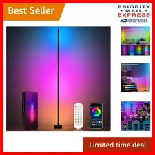 Multicolor Smart Floor Lamp - 16M Colors & Music Sync - Ideal for Living Spaces