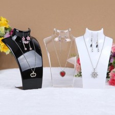 Acrylic Shop Mannequin Bust Jewelry Necklace Pendant Display Stand Holder