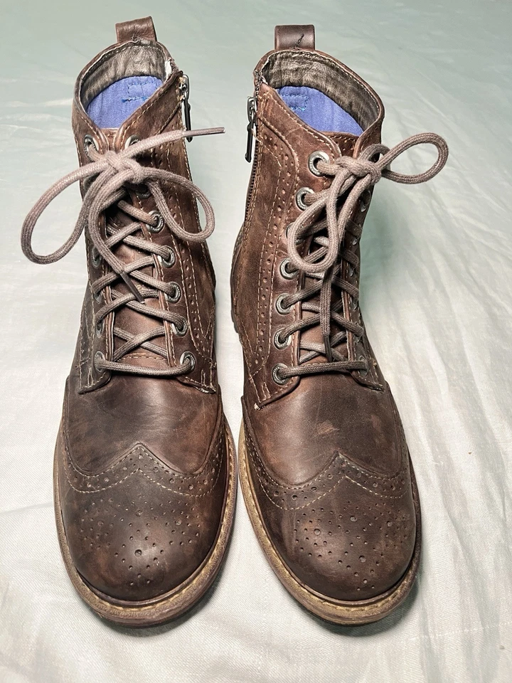 Botas Mark Nason de cuero marrón con cordones talla 6,5 para hombre con cremallera Foto 3 de 4