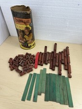 Vintage Original Lincoln Logs 1969 Playskool Building Wood Toy Set Incomplete