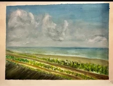 Indialantic Beach Fifth Ave By Steve LaFleur Gouache On arches Paper  1/1