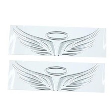 2pcs Silver Tone Angel Wings Pattern Auto Car Sticker 3D Reflective Decal