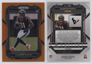 2022 Panini Prizm Rookies Orange Prizm /249 Dameon Pierce #322 Rookie RC