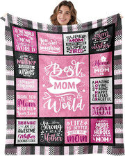 Mom Blanket Gift from Son or Daughter   Pink Throw for Sofa Bed 50x60