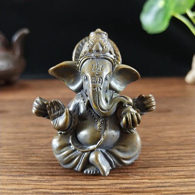 Elefant Gott Ganesha Buddha Statue Handarbeit Skulptur für Reichtum Wohlstand Deko