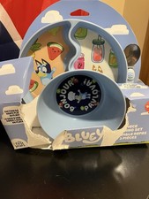 The First Years Bluey 3 Piece Kids Dinner Set Plate Bowl Spoon Dishwasher Safe