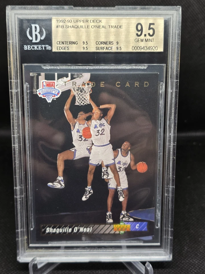 Tarjeta comercial Shaquille O'Neal 1992-93 Upper Deck #1B RC BGS 9,5 gema como nueva ¡¡¡HOF'R!!!! Foto 4 de 4