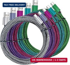 USB Type C Cable, 5 Pack 6FT Nylon Braided USB C Cables 3A Fast Charging Charg