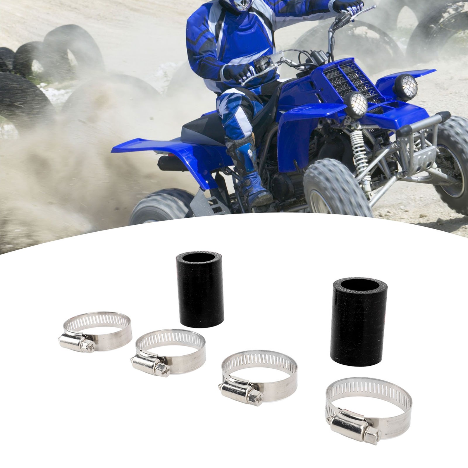 Black 2Pcs 1in High Temp Pipe Clamps Connector Sturdy Exhaust Pipe Clamps