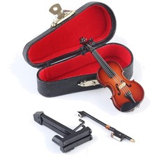 Mini Violin Replica Collectible Dollhouse Musical Instrument