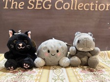 Palm Pals Hunk Hippo Twilight Black Cat Celene Moon LOT of 3 Mini Plush