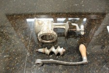 Vintage Griswold No. 2 Meat Grinder Body, Auger & Crank Parts Repair As Is