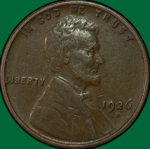 1926-D Lincoln Wheat Cent Choice Extremely Fine XF+ Coin #36839