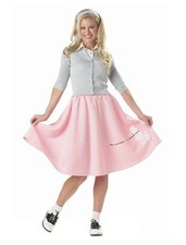 Women's 1950s Pink Poodle Skirt Costume
