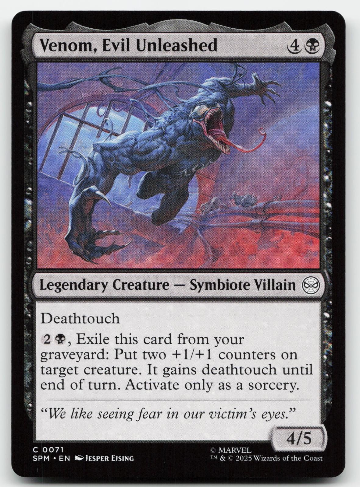 Venom, Evil Unleashed 71 Common Marvel's Spider-Man Magic: The Gathering NM