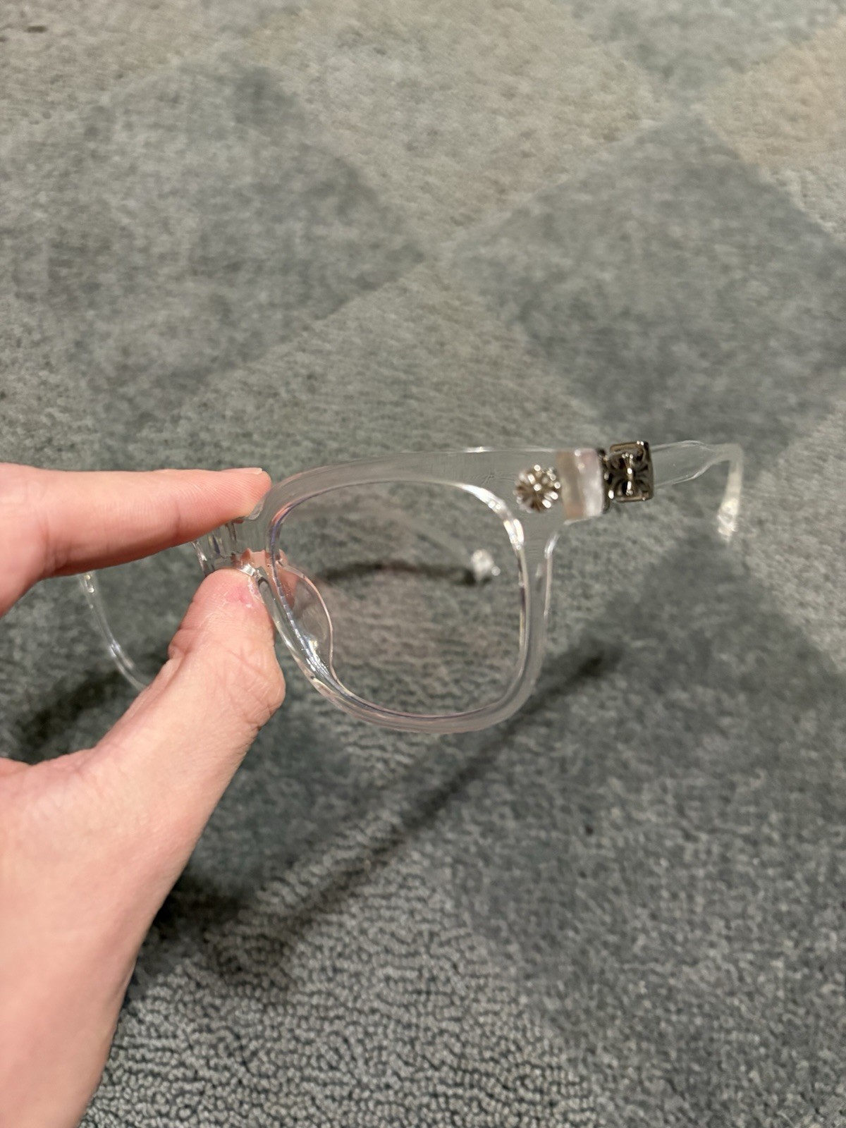 Clear Full Rim Eyeglasses Plastic Metal Decorative Accents Solid Unisex thumbnail 4