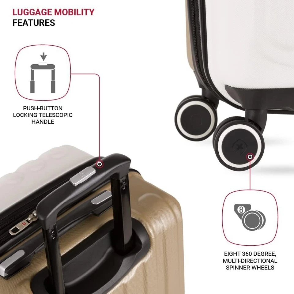 Equipaje expandible rígido SwissGear Duet con ruedas giratorias, marfil/taupe 24 pulgadas Foto 4 de 4
