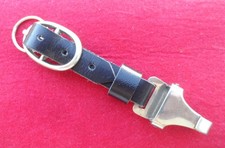 GEHÄNGE FÜR DIENSTDOLCH - SCHWARZES ECHTLEDER - NE-METALL - ALTE REPRO AUS SAMML