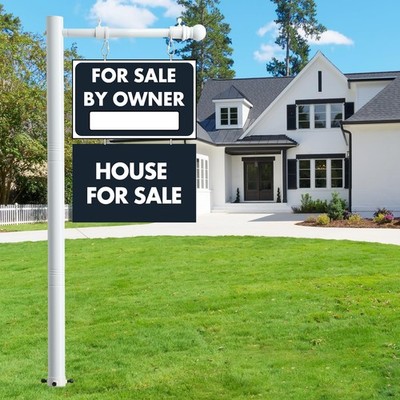 100'' Heavy-Duty Alloy Real Estate Sign Post Commercial Yard Sign with 35'' Arm
