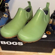 BOGS Womens Slip on Garden Clog Shoes Waterproof Rubber Green Size 12