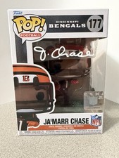 Ja'Marr Chase Signed Funko Pop #177 White Ink Beckett BAS COA Certified Bengals