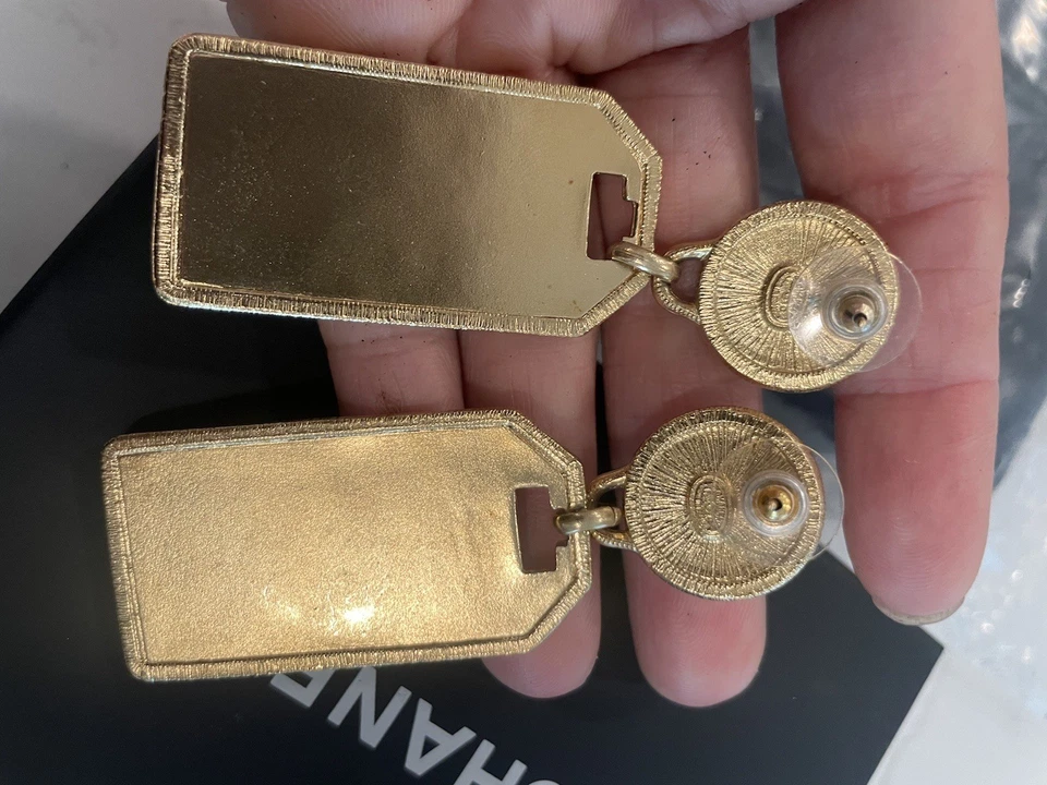 CHANEL Gold and White Pearl Dangle Earrings - Image 3 of 4