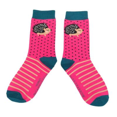 Miss Sparrow Damen Neuheit Tier kleine Igel rosa Bambus Einheitsgröße Socken 