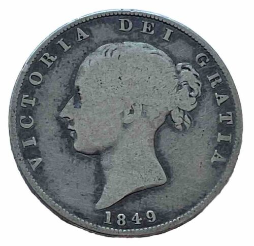England - Half Crown 1849 - Scarce Date - Coin. - Afbeelding 1 van 2