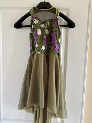 Curtain Call Dancewear Olive Green Dance Costume Size CLA Preteen