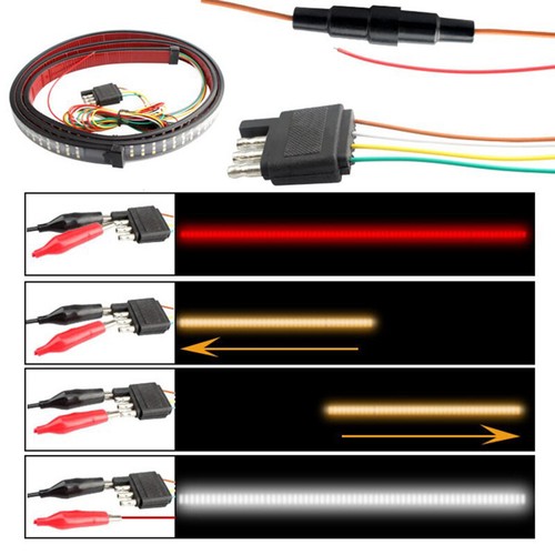 Truck Tailgate Light Bar 60" LED Strip 3-Color Sequential Signal Brake For Dodge - Picture 3 of 10